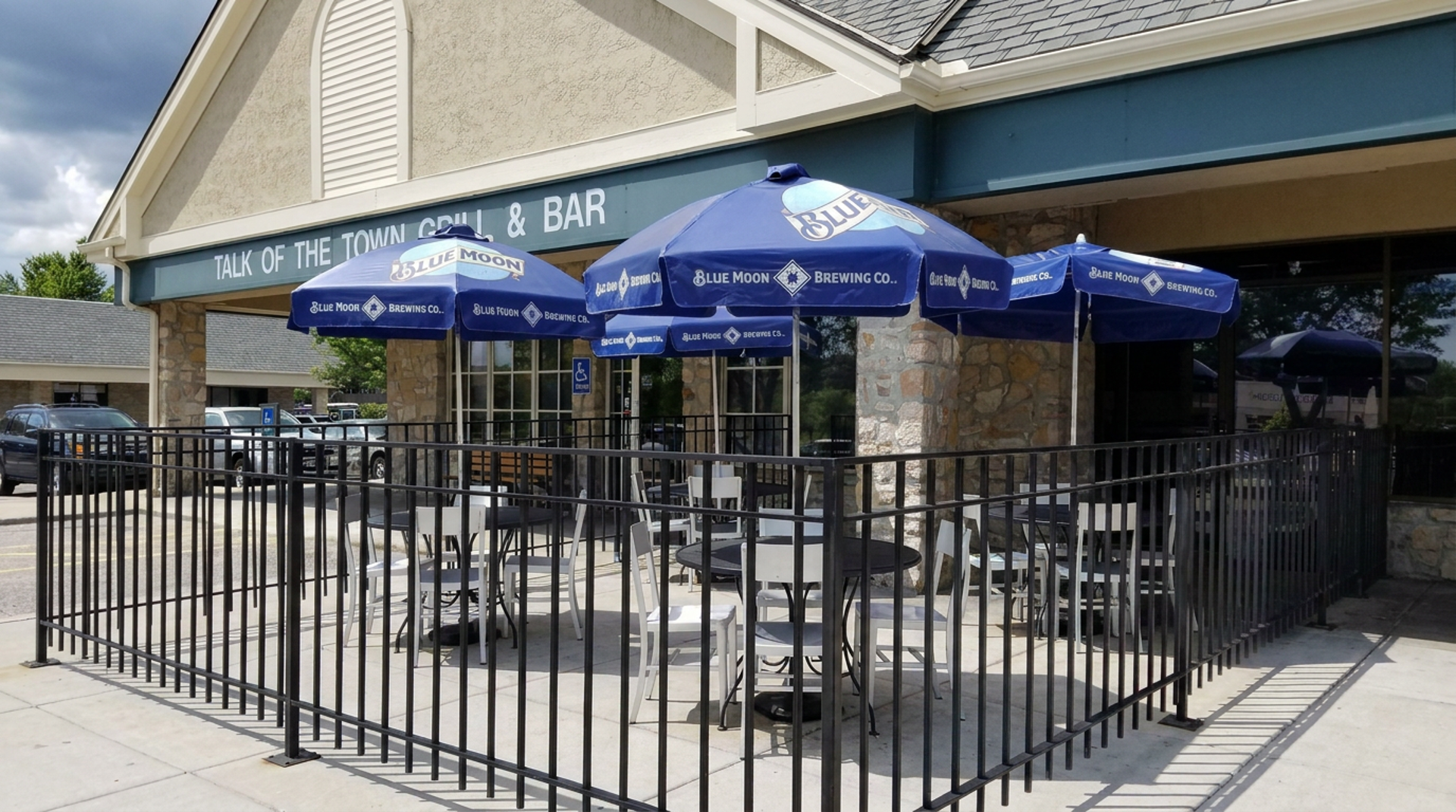 The patio and bar