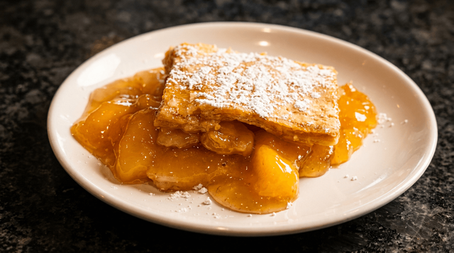 PEACH COBBLER.